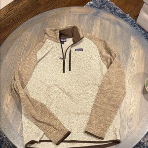 Patagonia Tan and Brown Quarter-Zip Pullover